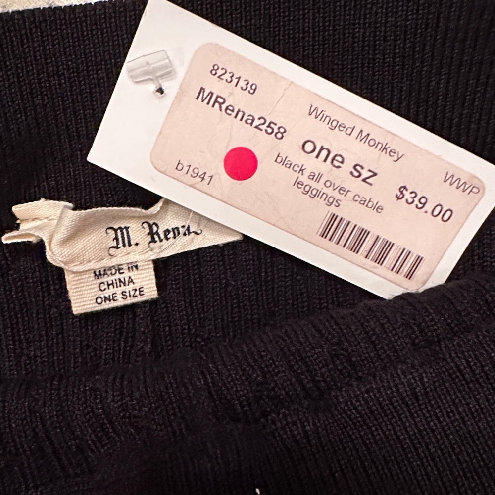 M Rena Chain-Link Ribbed Knit Leggings Size Small - Picture 3 of 3
